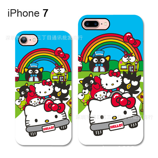 日本Sanrio樂園Kitty iPhone7 Plus耐磨軟膠外殼手機保護套掛繩孔批發・進口・工廠・代買・代購