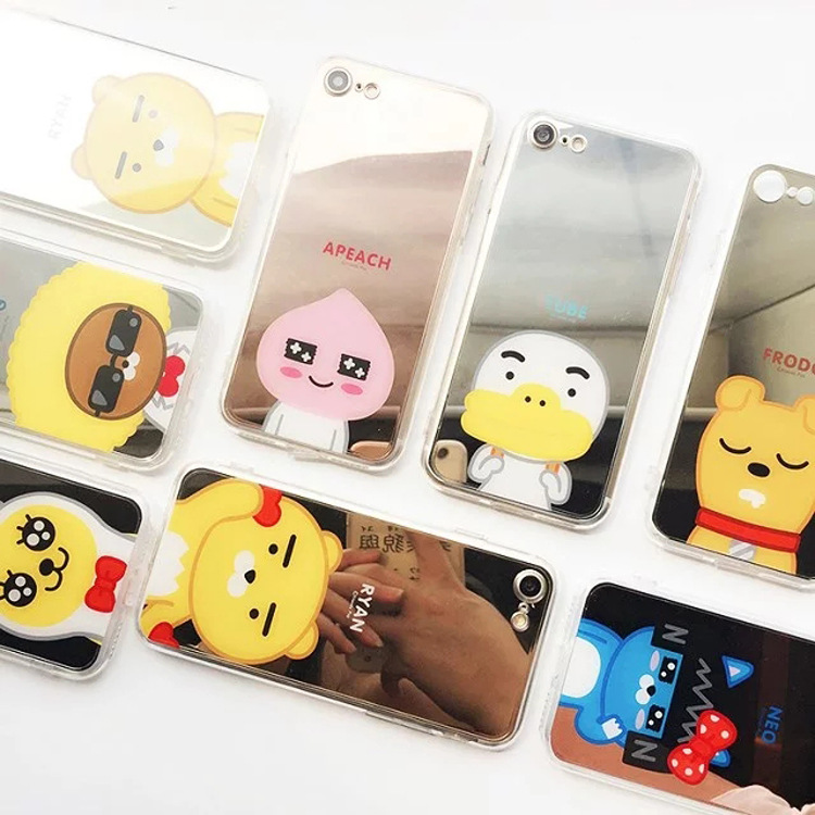 韓國代購KAKAO蘋果iPhone7/7plus鏡麵手機殼卡通卡考全包保護套工廠,批發,進口,代購