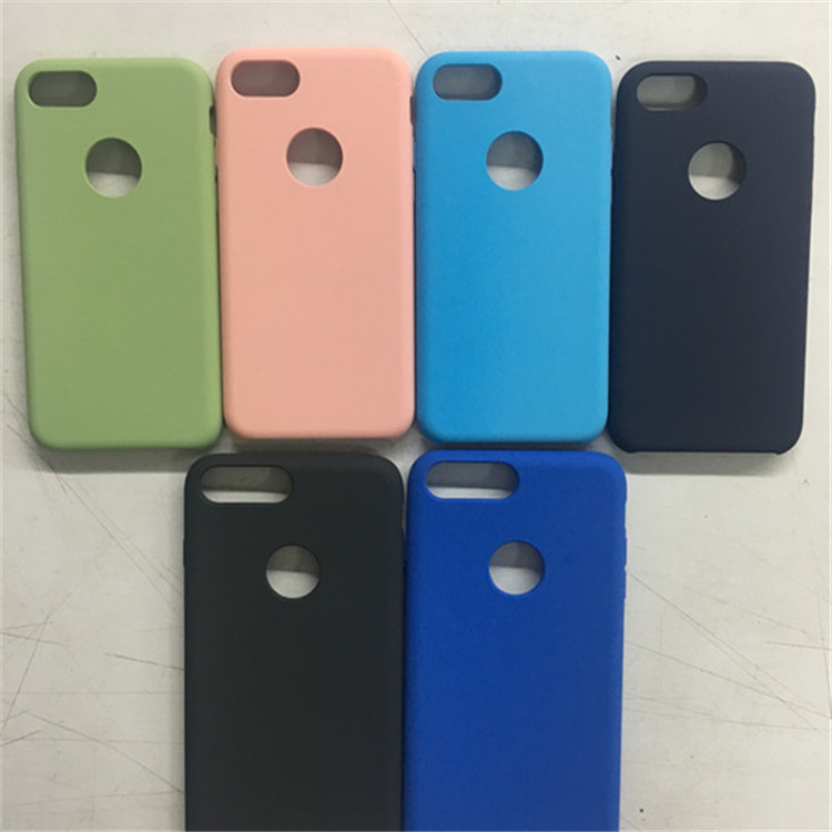 蘋果iphone7 帶LOGO圓孔官方液態矽膠套 矽膠+PC+超纖手機保護殼工廠,批發,進口,代購