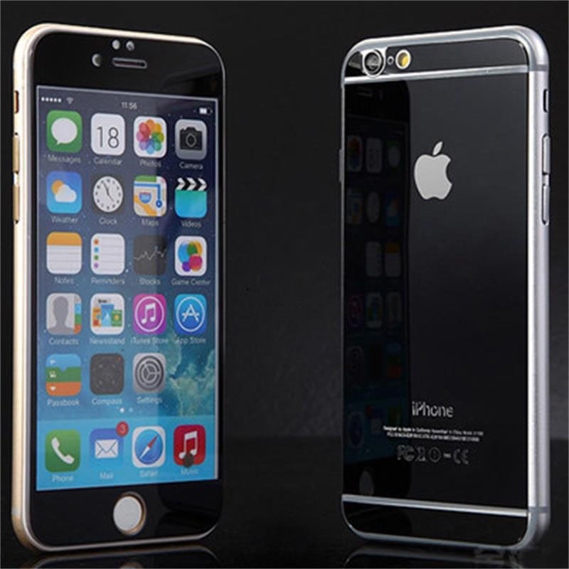 iphone6 plus5.5全屏電鍍鋼化玻璃膜蘋果5S 4彩色鏡麵膜廠傢直銷批發・進口・工廠・代買・代購