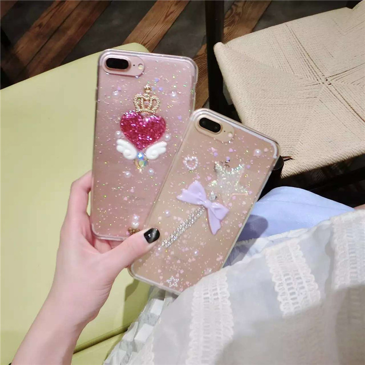 美少女星星魔法棒閃粉桃心iPhone7/6s手機殼6plus矽膠套軟殼工廠,批發,進口,代購