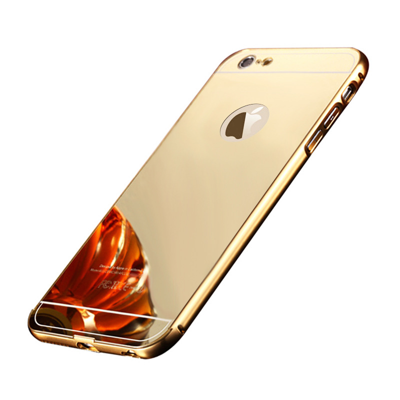 iphone7 plus電鍍鏡麵手機殼蘋果6金屬邊框鏡麵背板推拉手機殼工廠,批發,進口,代購