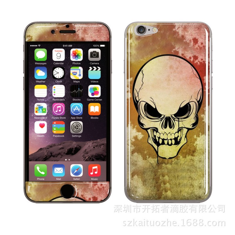 新款iPhone6s手機滴膠貼 反重力蘋果7手機保護貼 骷髏頭果凍貼紙批發・進口・工廠・代買・代購