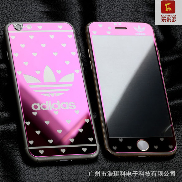 iPhone6卡通前後貼電鍍鋼化膜 蘋果6鏡麵彩色電鍍鋼化玻璃膜 定製批發・進口・工廠・代買・代購