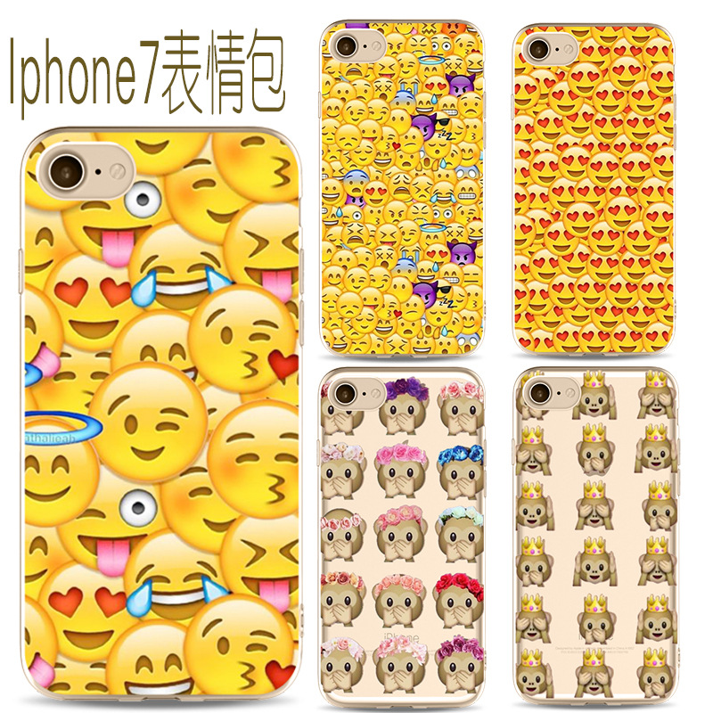 個性潮emjoy表情iphone7plus保護套蘋果6s全包軟殼tpu彩繪手機殼工廠,批發,進口,代購