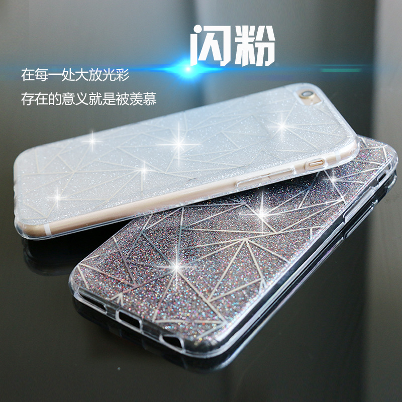 新款蘋果7手機殼星星閃粉iPhone7plus IMD保護套電鍍tpu防摔定製批發・進口・工廠・代買・代購