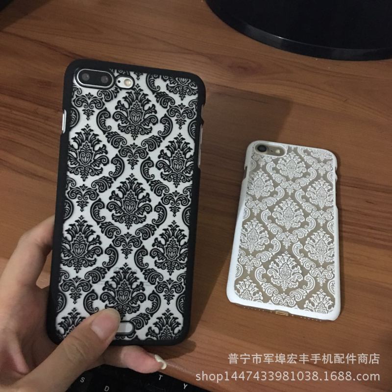 復古宮廷花iphone6手感磨砂手機殼 iphone7 plus鏤空花紋保護殼工廠,批發,進口,代購