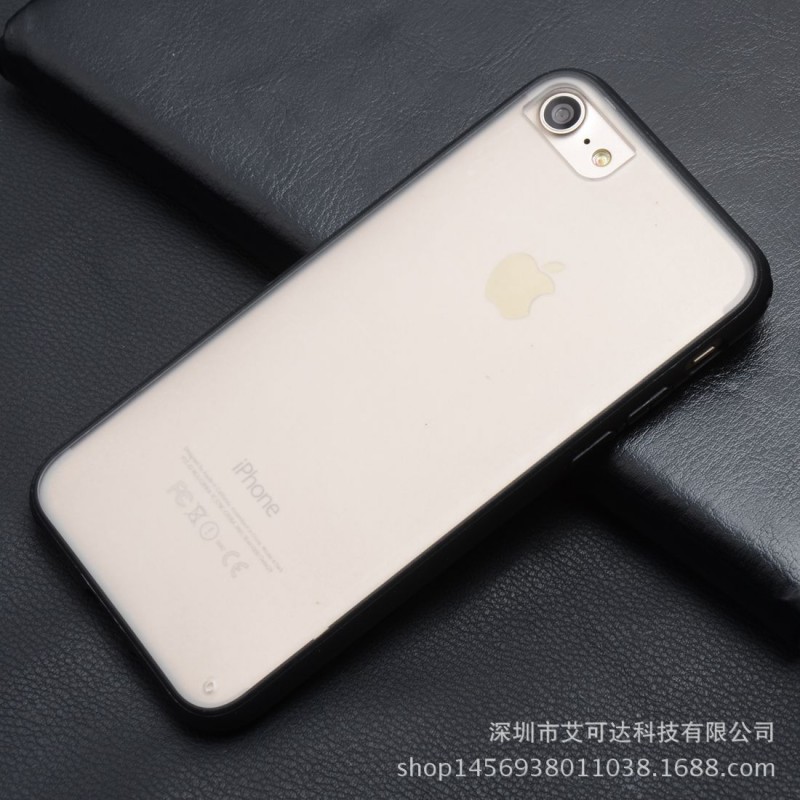 iPhone7磨砂邊手機殼iPhone7Plus糖果色二合一防摔透明矽膠保護套工廠,批發,進口,代購