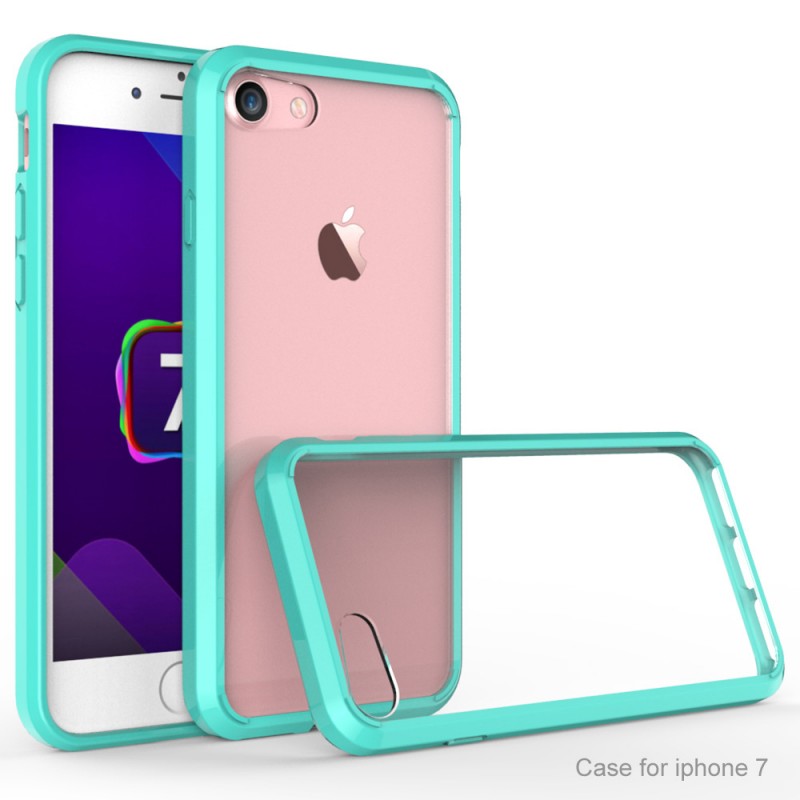 手機外殼批發 For iphone7/plus透明邊框 亞克力二合一 水晶後蓋工廠,批發,進口,代購