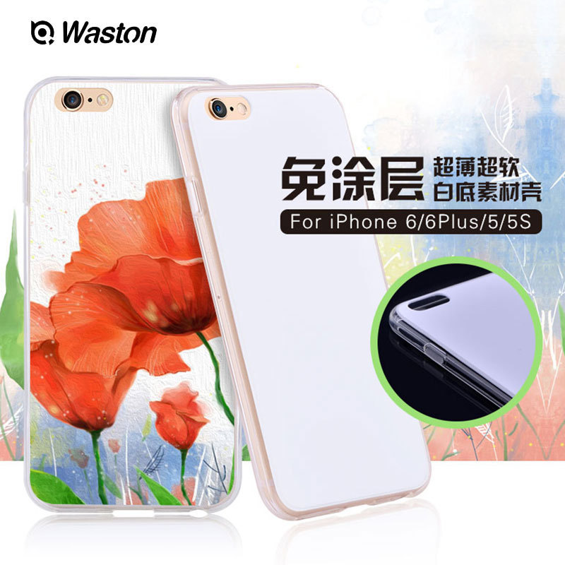 iPhone6s透明手機殼蘋 果6plus白底素材殼 PC+TPU麵塗層打印殼工廠,批發,進口,代購