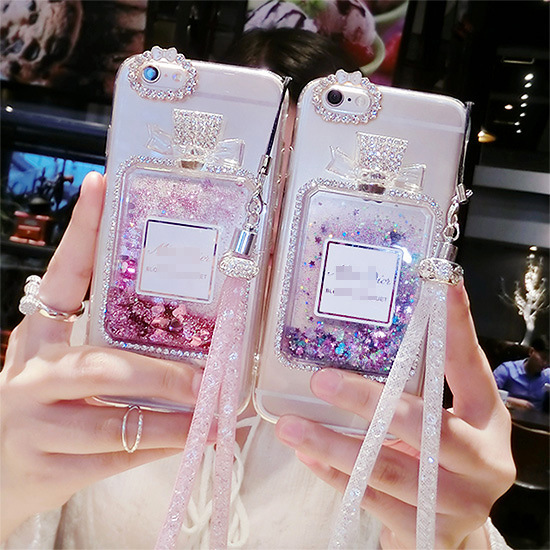 iphone6Plus手機殼 蘋果5S香水瓶軟矽膠 保護套掛繩 7代工廠,批發,進口,代購