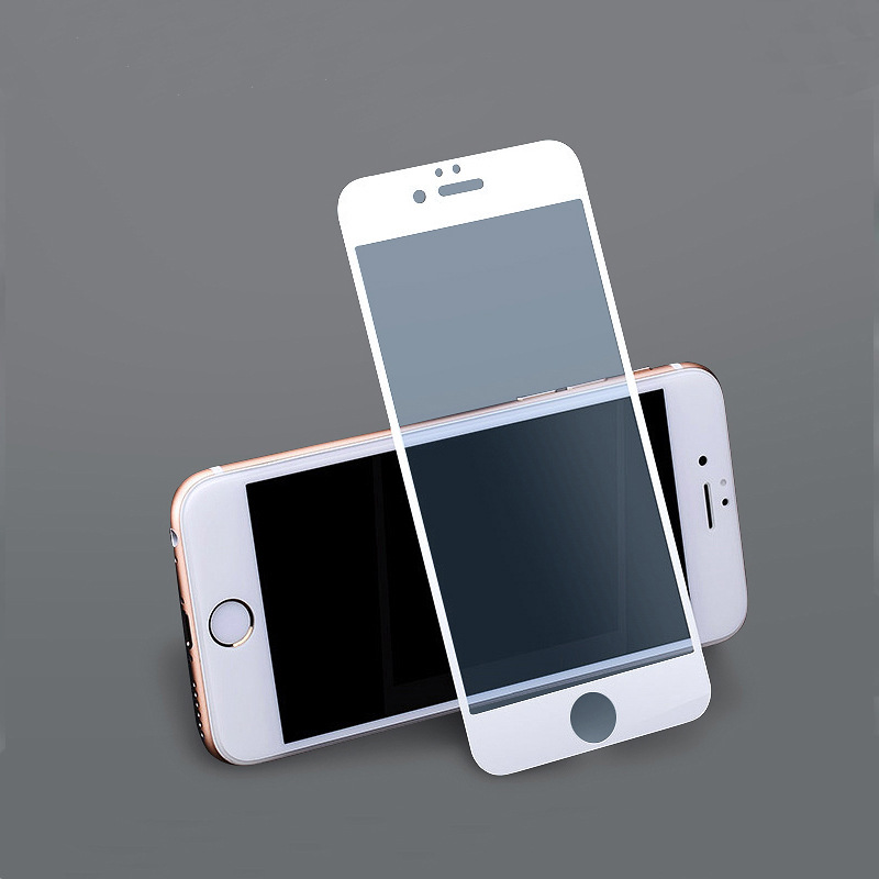 防藍光蘋果6白色絲印鋼化膜iPhone6splus黑色全屏玻璃膜廠傢直銷批發・進口・工廠・代買・代購