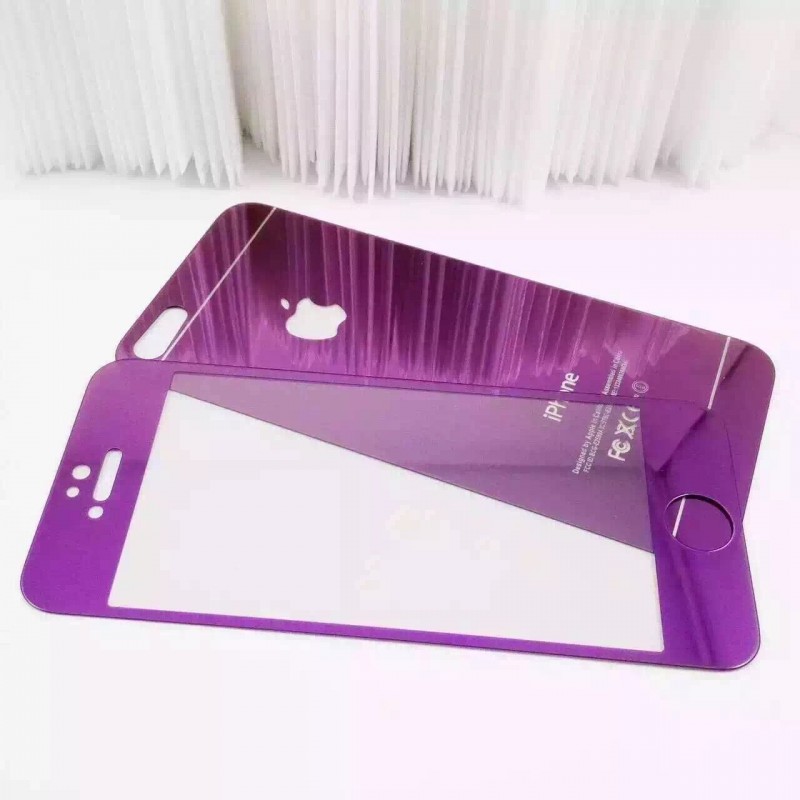 iPhone5S電鍍鋼化彩膜 蘋果6 4.7彩色鋼化玻璃膜 6代彩色全屏貼膜工廠,批發,進口,代購