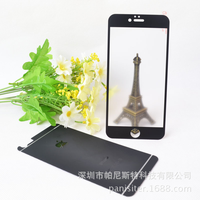iphone 6/6S 絲印磨砂鋼化玻璃膜 i6前後霧化防暴保護貼膜批發・進口・工廠・代買・代購