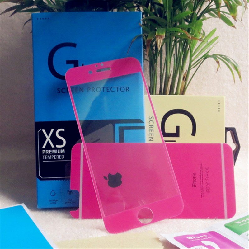 蘋果iphone5閃粉鋼化玻璃膜 蘋果5鋼化彩膜 5S彩色保護膜廠傢批發・進口・工廠・代買・代購