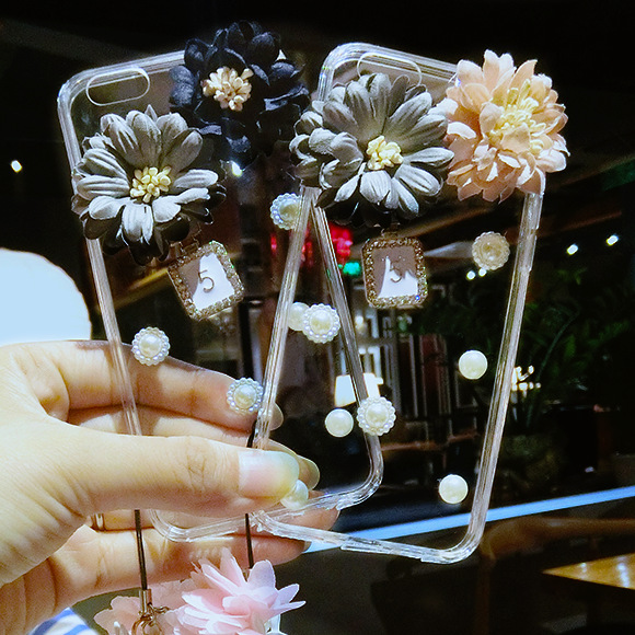新款小清新藍色立體花朵蘋果6S手機殼iPhone6Splus軟保護套防摔批發・進口・工廠・代買・代購