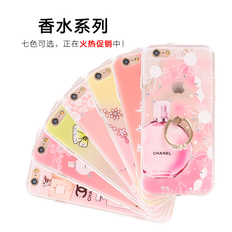 新款iphone6手機殼蘋果6S彩繪鑲鉆手機殼PC指環手機套廠傢直銷批發・進口・工廠・代買・代購