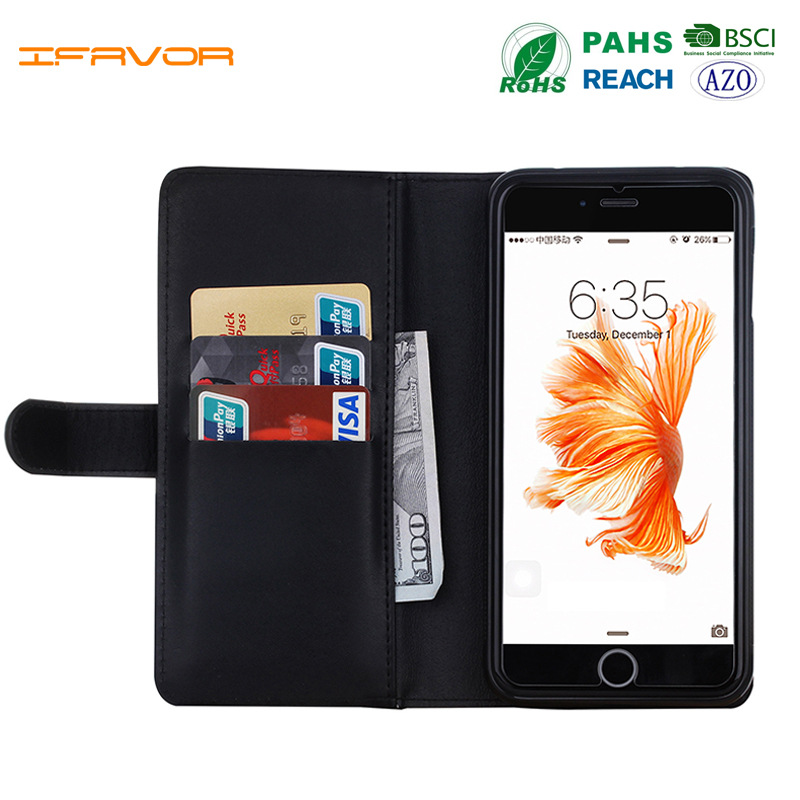 廠傢直銷 平紋拉鏈插卡分體二合一手機皮套 for iPhone 7/7plus工廠,批發,進口,代購