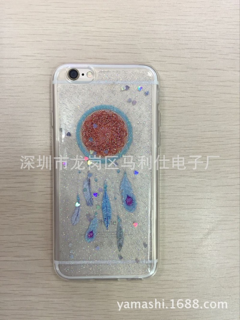 風鈴閃粉滴膠iphone6s手機殼 蘋果6plus滴膠+tpu手機保護套工廠,批發,進口,代購