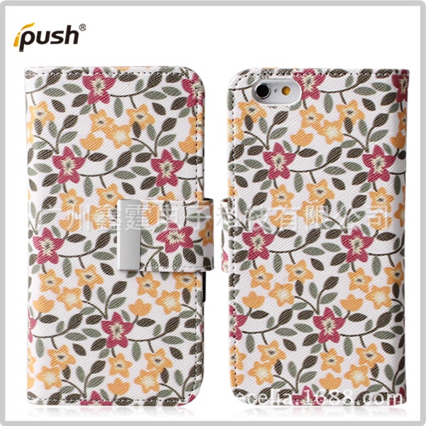 ipush iPhone6翻蓋手機殼 蘋果6花紋碎花皮套手機保護套 廠傢直銷批發・進口・工廠・代買・代購