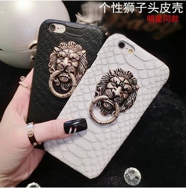 iphone6手機殼 5S指環蘋果6plus獅子頭鋪首手機皮套門扣潮牌超殼批發・進口・工廠・代買・代購