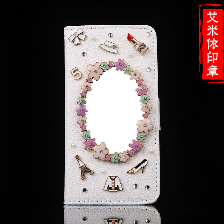 鑲鉆 iphone6s鏡子 皮套 6plus點鉆皮套 蘋果5滿鉆手機殼保護套工廠,批發,進口,代購
