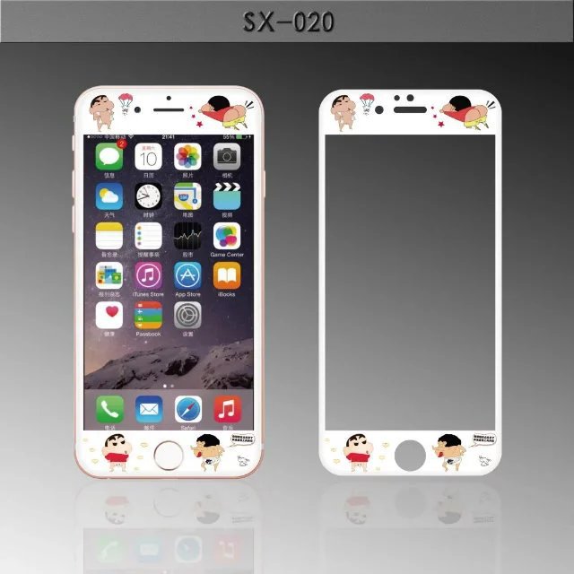 iphone6碳纖維軟邊全屏覆蓋 卡通浮雕彩膜 蘋果6Plus手機鋼化貼膜批發・進口・工廠・代買・代購