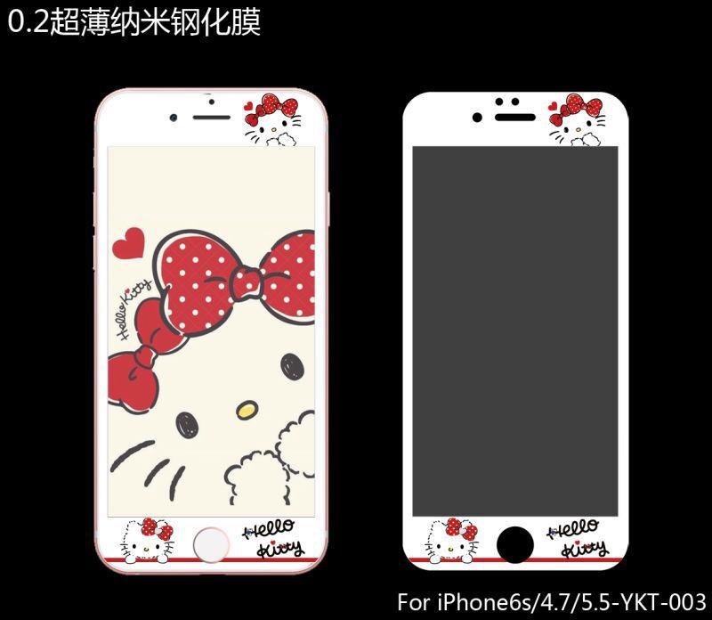 蘋果iPhone6/6Plus手機卡通浮雕鋼化玻璃膜5代弧邊保護貼膜 批發批發・進口・工廠・代買・代購