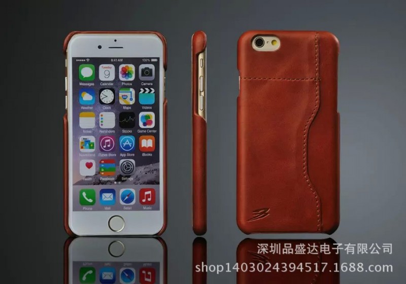 iphone6頭層牛皮油蠟紋橫插卡後蓋蘋果6手機殼蘋果6保護套手機殼批發・進口・工廠・代買・代購