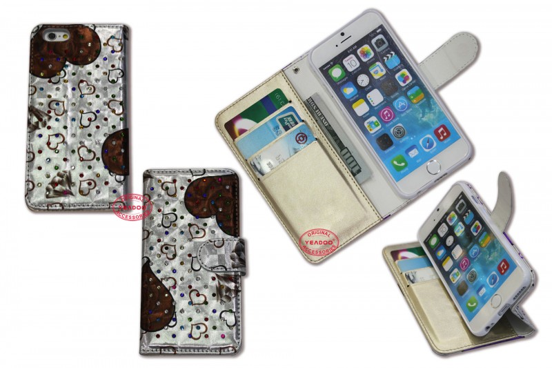 皮套保護套鉆石6S 6G皮套 iPhone 6高檔皮套-心形鉆石雙折皮套工廠,批發,進口,代購