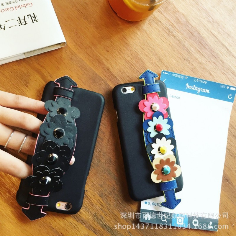 原創韓國官網彩色花朵可愛iPhone6Plus蘋果6S皮質手機殼保護套工廠,批發,進口,代購