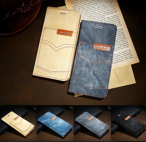 Floveme iphone6S 6Splus保護套牛仔佈紋裡外插卡支架手機皮套批發・進口・工廠・代買・代購