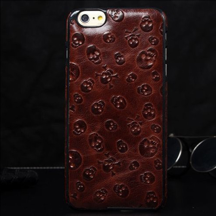 新款適用於iPhone6保護套 蘋果6plus骷髏頭真皮皮套 現貨廠傢直銷工廠,批發,進口,代購
