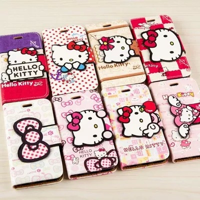 大頭kitty皮套iphone6 plus 4.7寸 5.5寸彩繪KT貓左右開保護套批發・進口・工廠・代買・代購