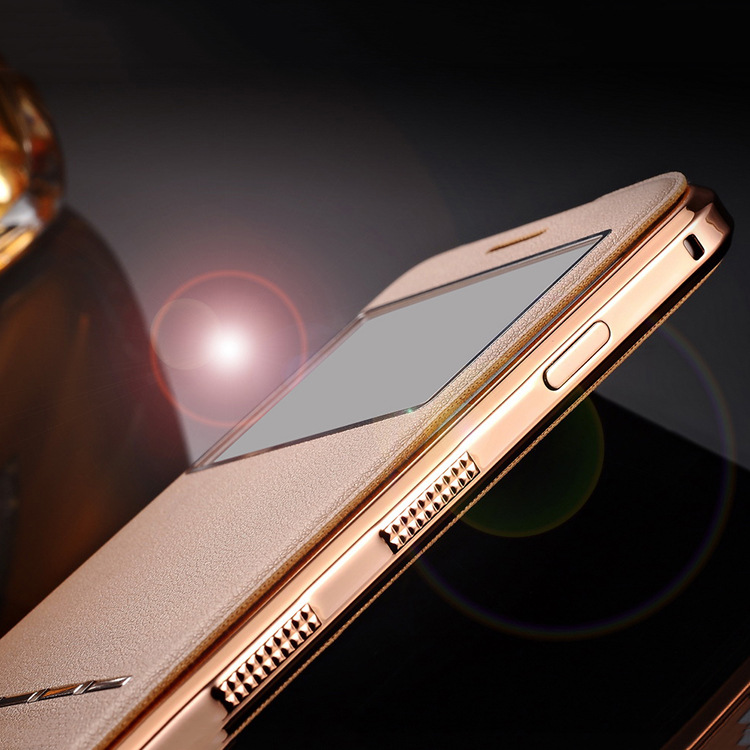 iphone6電鍍不銹鋼金屬邊框 蘋果4.7翻蓋皮套帶支架KXX 廠傢直銷批發・進口・工廠・代買・代購