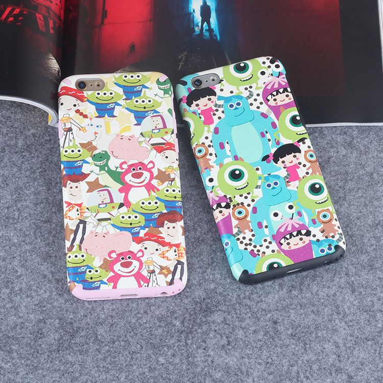 新款iphone6/6s plus手機殼彩繪卡通蠶絲紋皮紋手機套全包tpu軟膠批發・進口・工廠・代買・代購