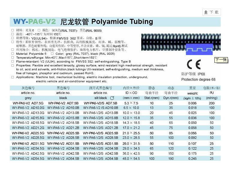 廠傢 供應WY-PA6-V2 尼龍軟管 Polyamide Tubing工廠,批發,進口,代購