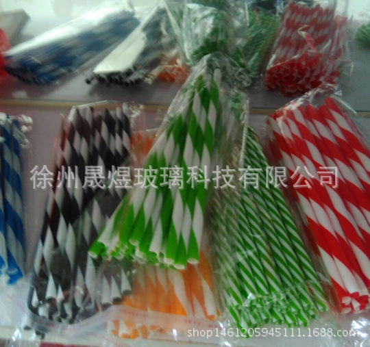 現貨供應20cm塑料PP吸管 奶茶杯通用吸管 雙色塑料吸管 加工訂做工廠,批發,進口,代購