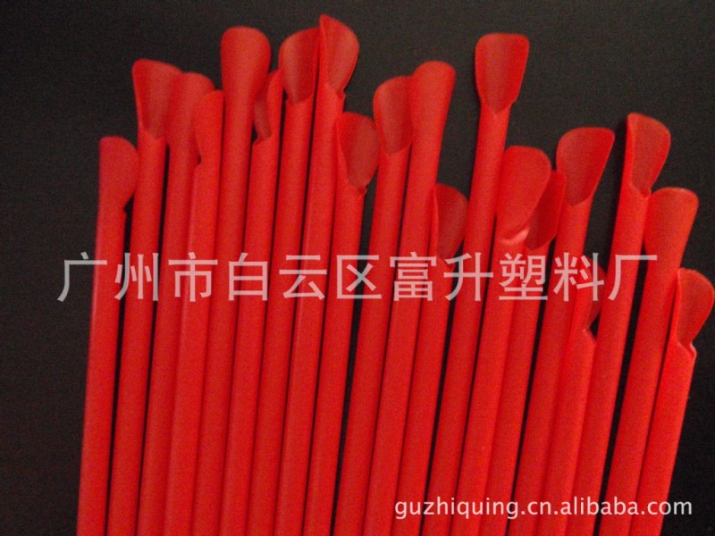 廠傢生產訂做PP材料吸管 紅色勺型吸管 可按客戶定做批發・進口・工廠・代買・代購