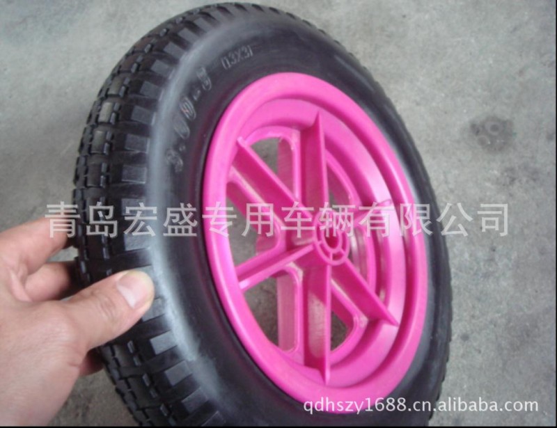 廠傢供應手推車工具車用300-8PU發泡輪，耐磨抗用，粉色輪圈。批發・進口・工廠・代買・代購