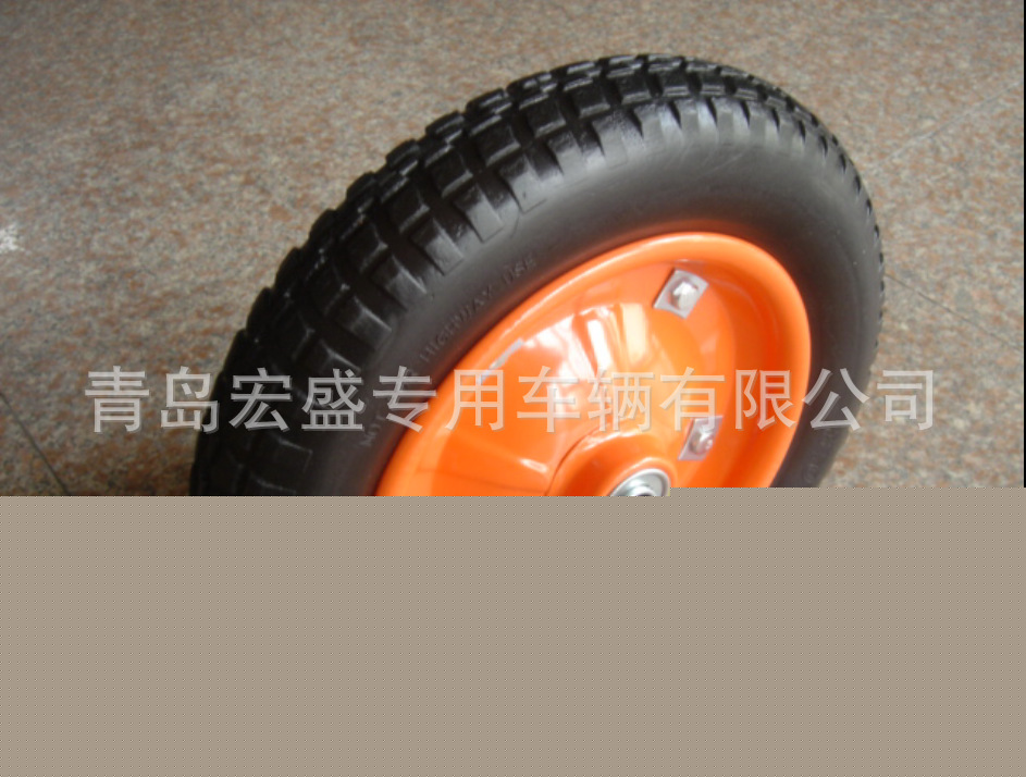 廠傢供應手推車工具車用桔紅輪輻300-8PU發泡輪，耐磨抗用！工廠,批發,進口,代購