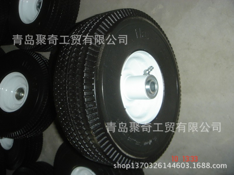廠傢直銷10x3.50-4 PU發泡實心工具車輪子  橡膠充氣輪子膠粉實心工廠,批發,進口,代購