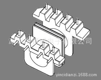 ER28/EC28骨架YC-ER-2806 4+4P骨架，L腳 BOBBIN,變壓器骨架工廠,批發,進口,代購