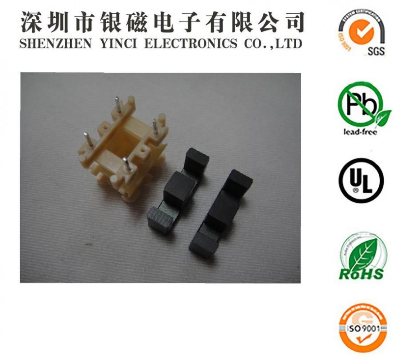 YC-EF-2014-2S立式3+3P米黃雙槽EF20磁芯變壓器電感線圈塑膠骨架工廠,批發,進口,代購