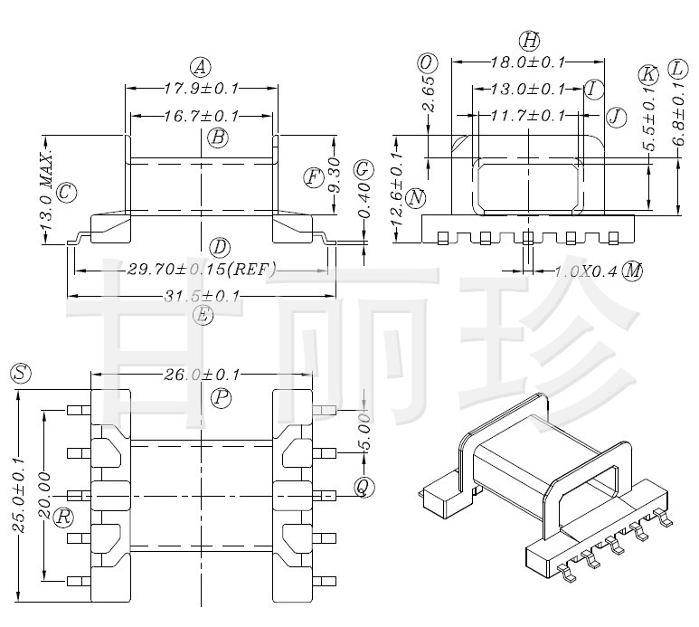 EFD25高頻貼片骨架  5-5pin工廠,批發,進口,代購