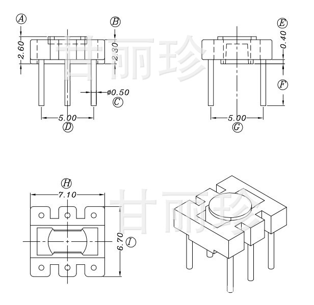 磁環電感底座 base yt-025工廠,批發,進口,代購