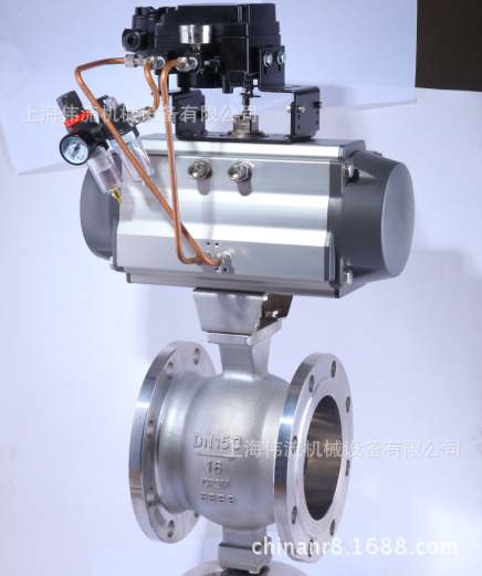 廠傢直銷QV640H/304不銹鋼雙作用 氣動法蘭V型閥 （304+雙+法）批發・進口・工廠・代買・代購