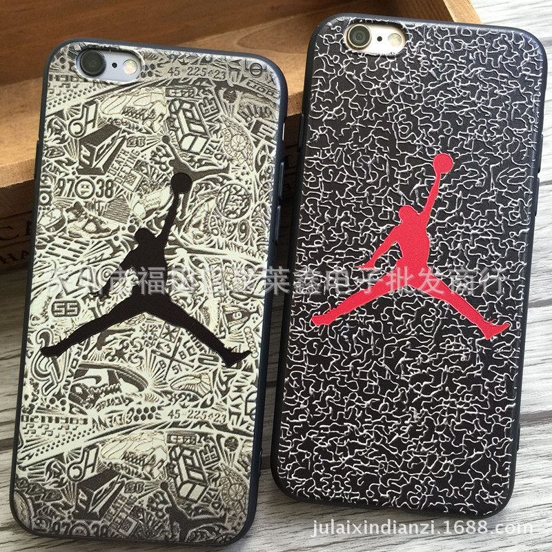 潮牌AJ飛人喬丹籃球iPhone6 plus手機殼全包軟殼蘋果6S潮男保護套工廠,批發,進口,代購