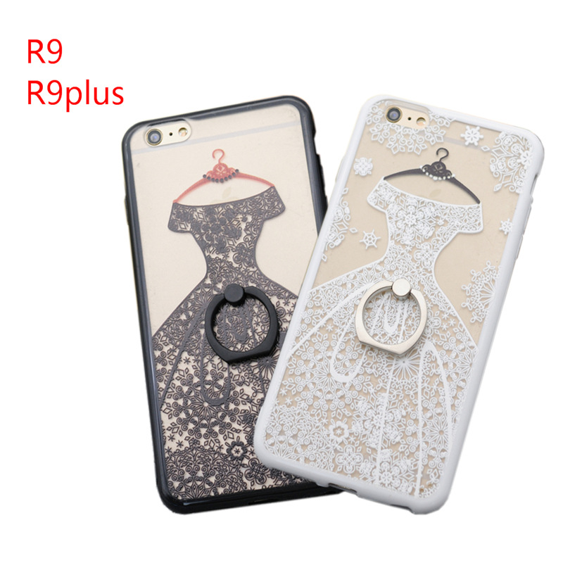 OPPO R9二合一指環扣支架手機殼 R9plus蕾絲浮雕彩繪手機保護套工廠,批發,進口,代購