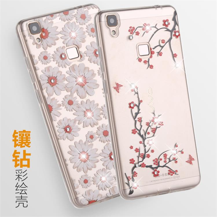 爆款vivo V3鑲鉆手機殼步步高透明TPU水鉆軟殼全包手機保護套工廠,批發,進口,代購
